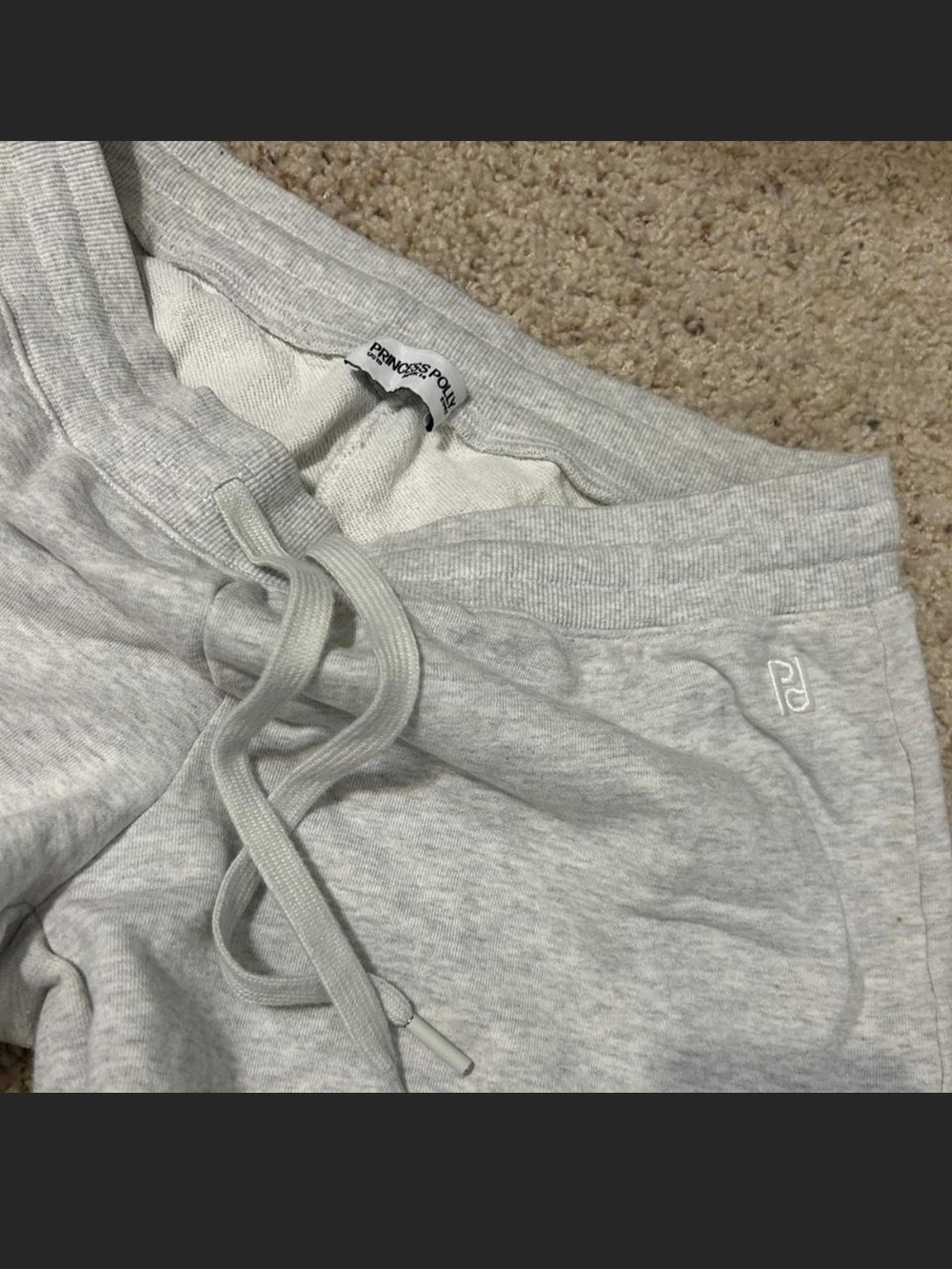 Princess Polly Womens Heather Gray Drawstring Baggy Sweatpants